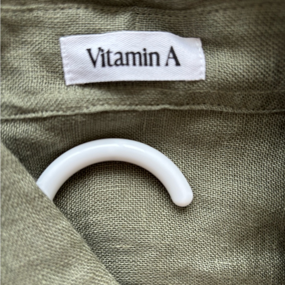 Vitamin A Playa Linen Boyfriend Shirt Swimsuit Cover Up - Picture 4 of 7